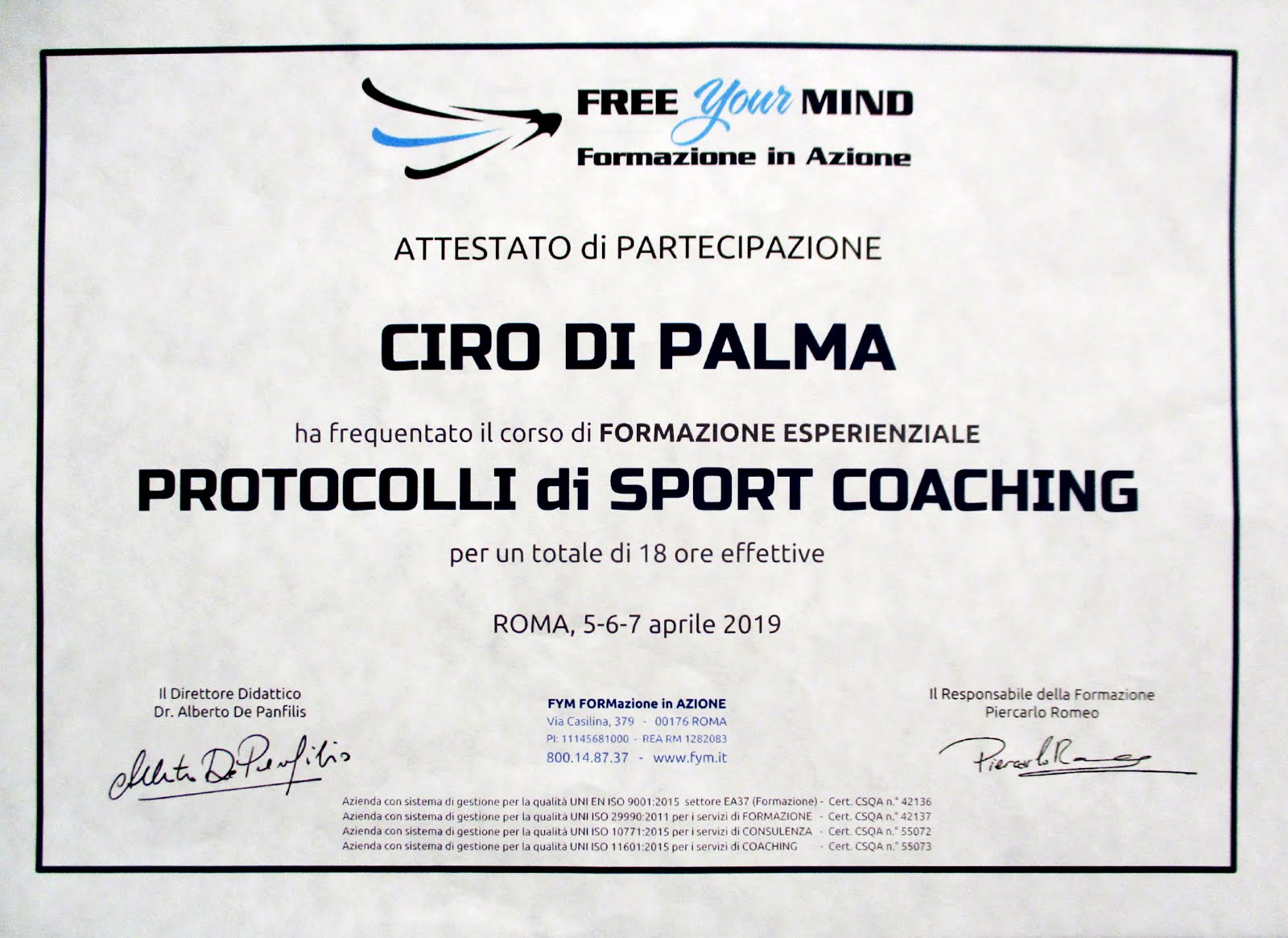 Protocolli di Sport Coaching