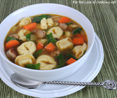 Turkey Italian Sausage and Cheese Tortellini Soup 