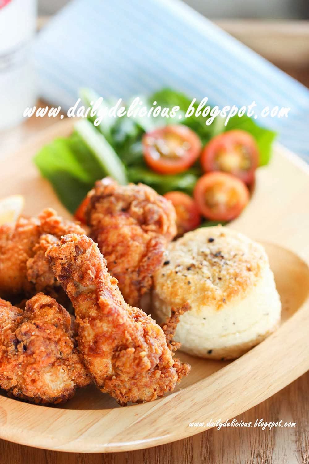 dailydelicious Parmesan Fried chicken drumettes with salt and pepper