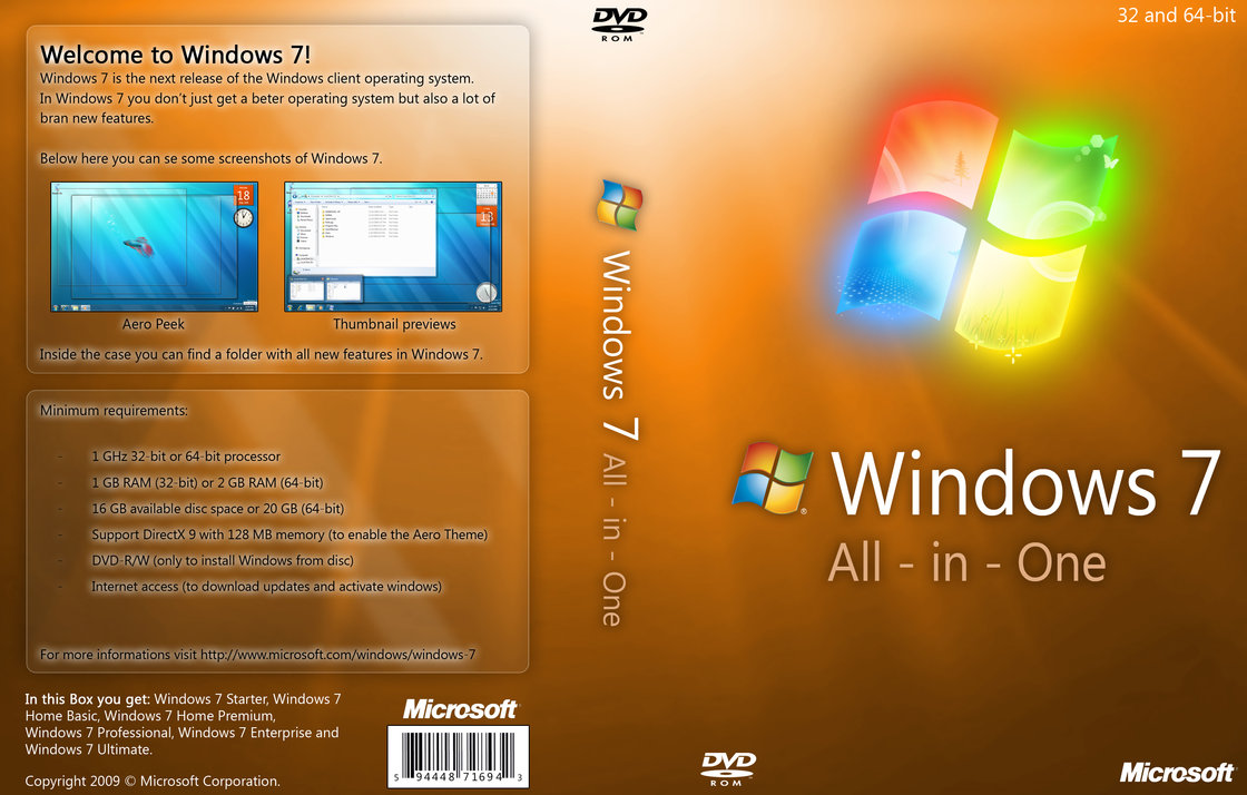 Windows 7 SP1 AiO 9in1 Pre-Activated Multilanguage 64 bit