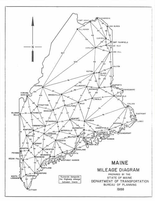 Maine Mileage Chart