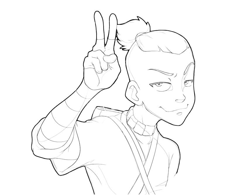 Sokka Avatar Character Coloring Pages Printable Sketch Coloring Page.