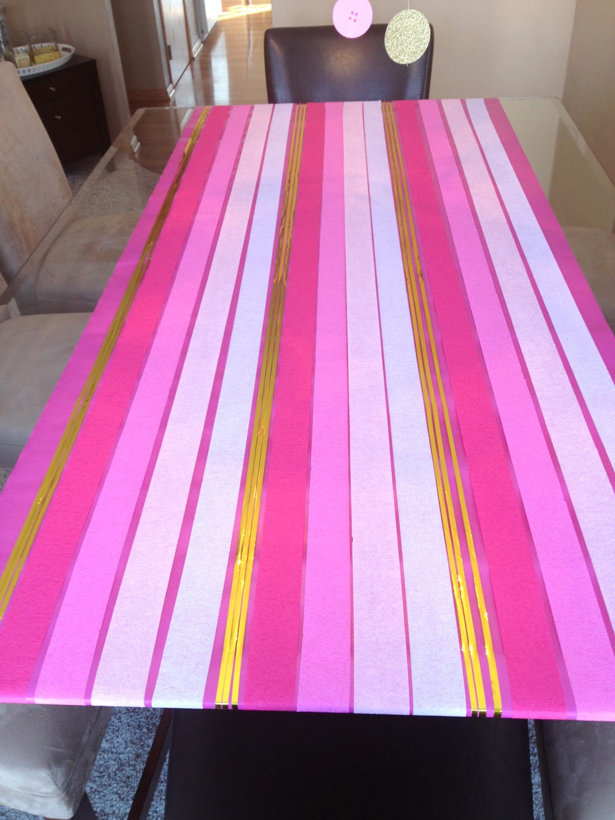 first comes love: Pink Ombre + Gold Glitter + Button Party!