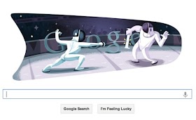 London 2012 Fencing Google Doodle