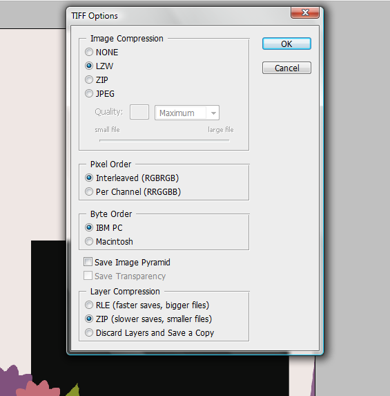 My Life On Scrapbooks Saving A PSD File in TIFF Format