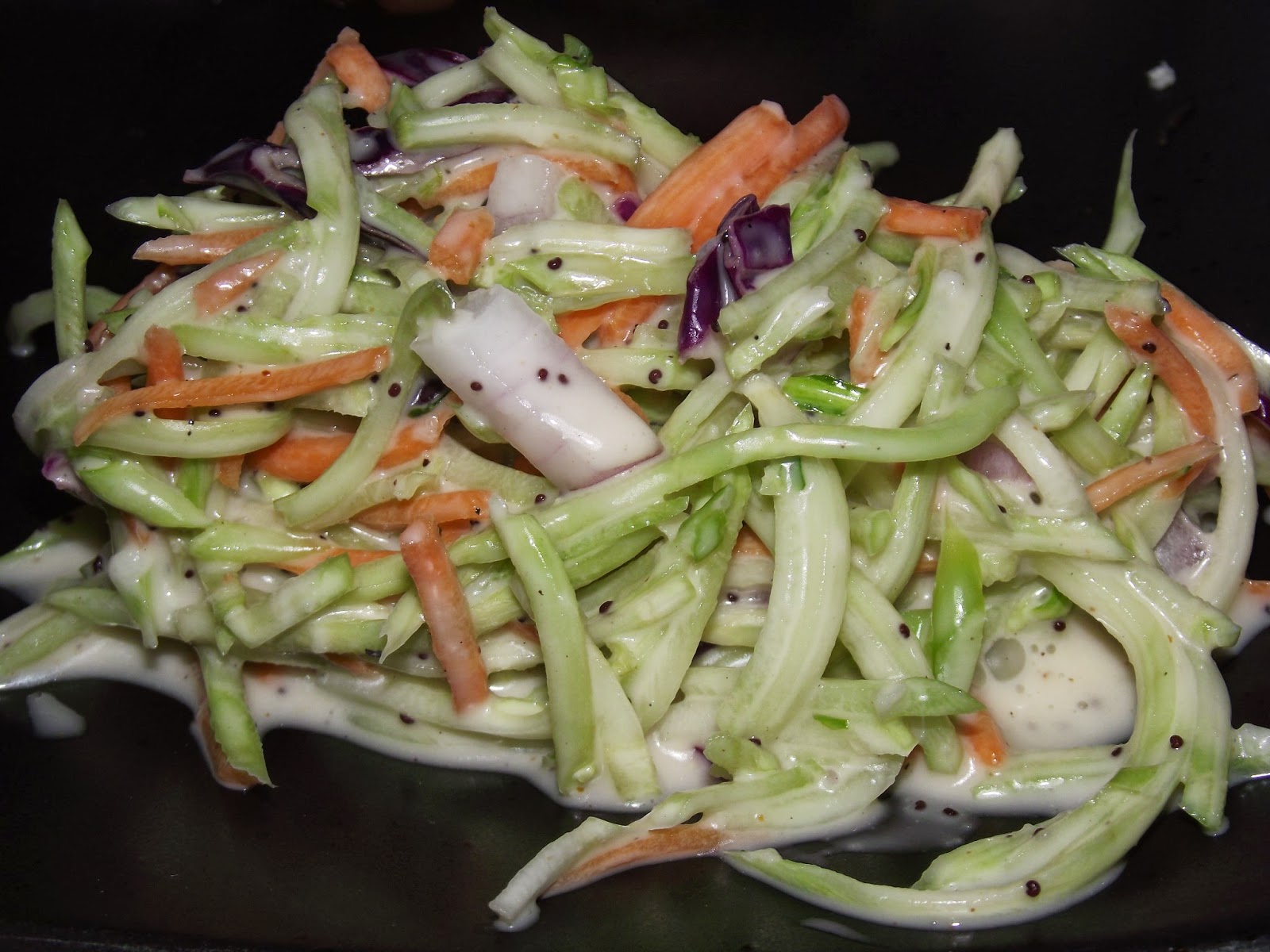 The Unabashed Kitchen Wench Broccoli Slaw with Orange Poppy Seed Dressing