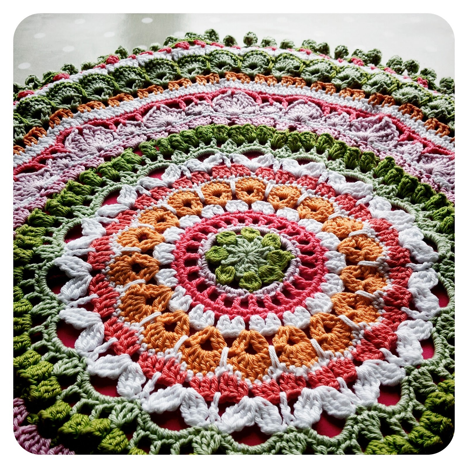 Crochet Tea Party A Round Cushion Cover