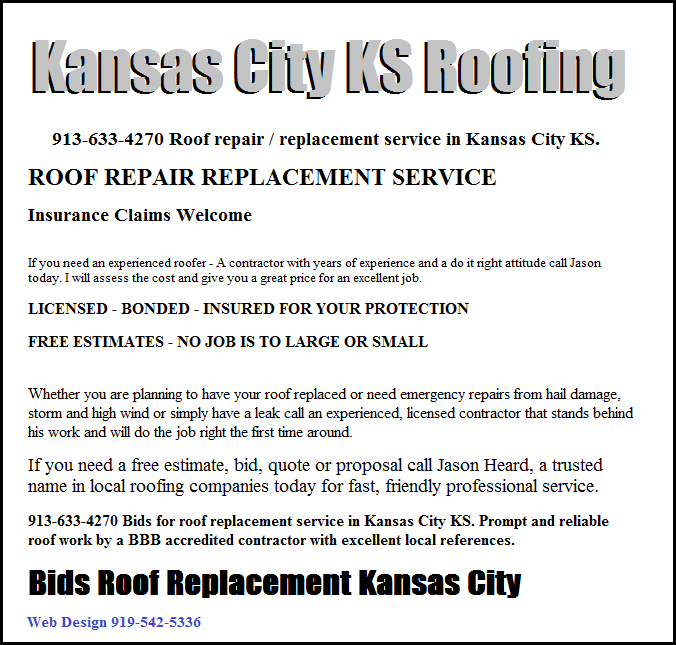 Kansas City KS Roof Roof Restoration Replacement Prices Quotes