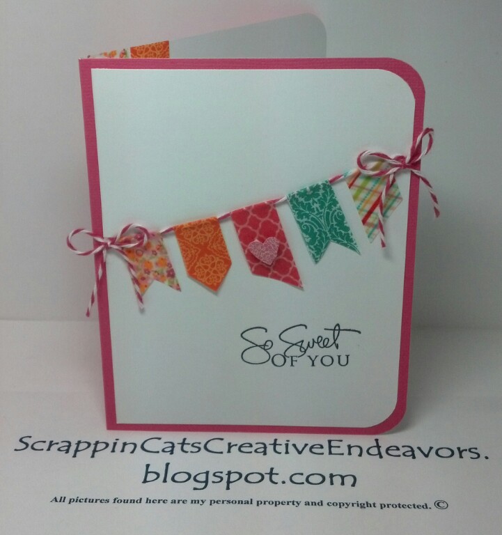 to Scrappin' Cat's Creative Endeavors Washi tape banner thank you cards