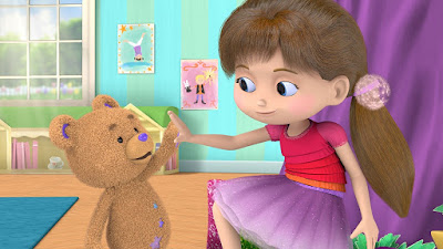 Bob the Bear and Bianca High Five Each Other in Wishenpoof An Amazon Original Series