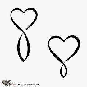 ♥ ♫ ♥ Infinity heart This very simple and linear tattoo joins the symbol of infinity to a stylized heart, symbolizing thus an eternal love that goes beyond time. ♥ ♫ ♥
