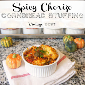 Spicy Chorizo Cornbread Stuffing recipe on Diane's Vintage Zest! #ad #MejoresRecetas