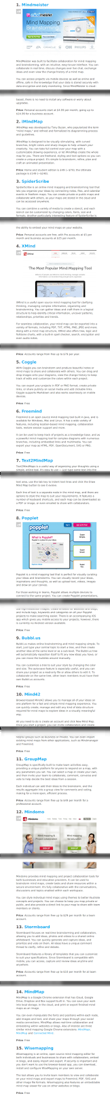 "  list of 15 most popular content mapping tools"
