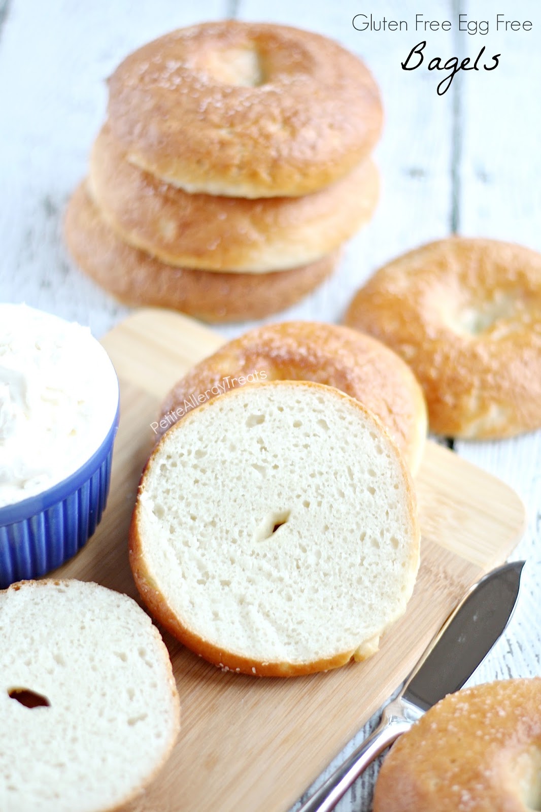 Bagels Gluten Free Egg Free Vegan- Chewy and dense, you'll never know these bagels are gluten free and egg free. PetiteAllergyTreats