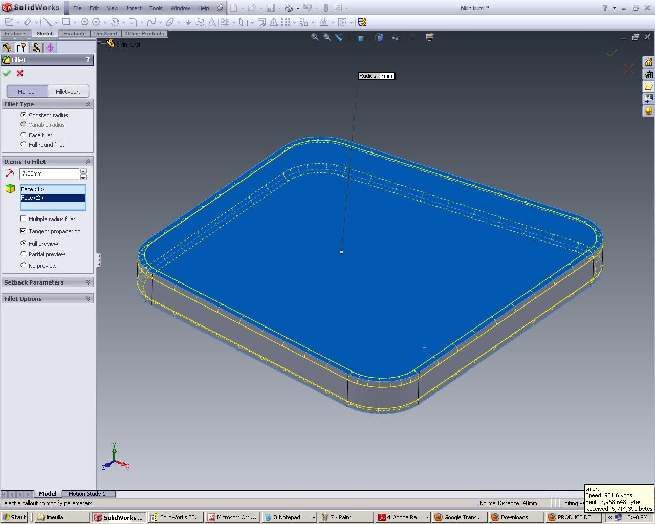 fillet SOLIDWORKS simple tutorials