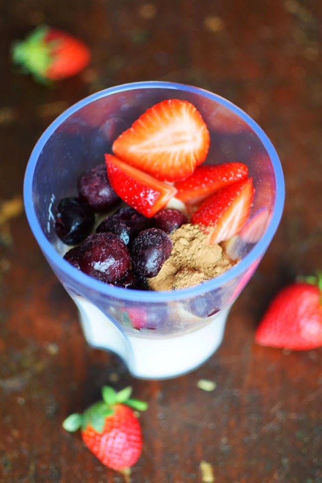 Woman in Real LifeThe Art of the Everyday Cherry Berry Chocolate Smoothie with Almond Breeze