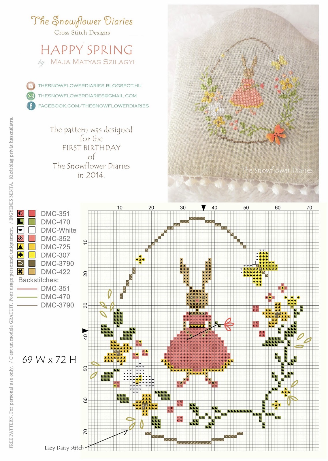 The Snowflower Diaries Free pattern for my first blogiversary)