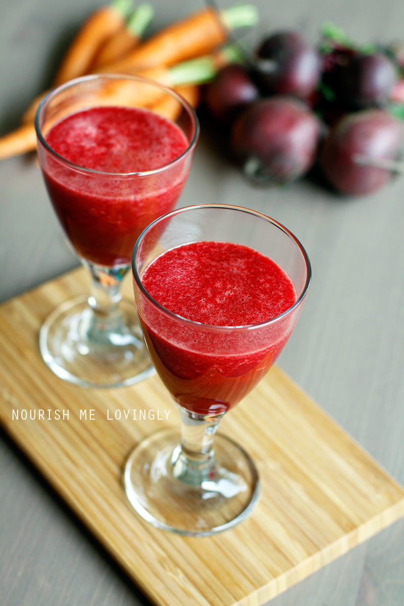 Nourish me lovingly Beetroot and ginger smoothie