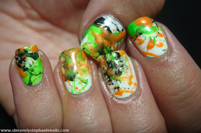 halloween splatter nails