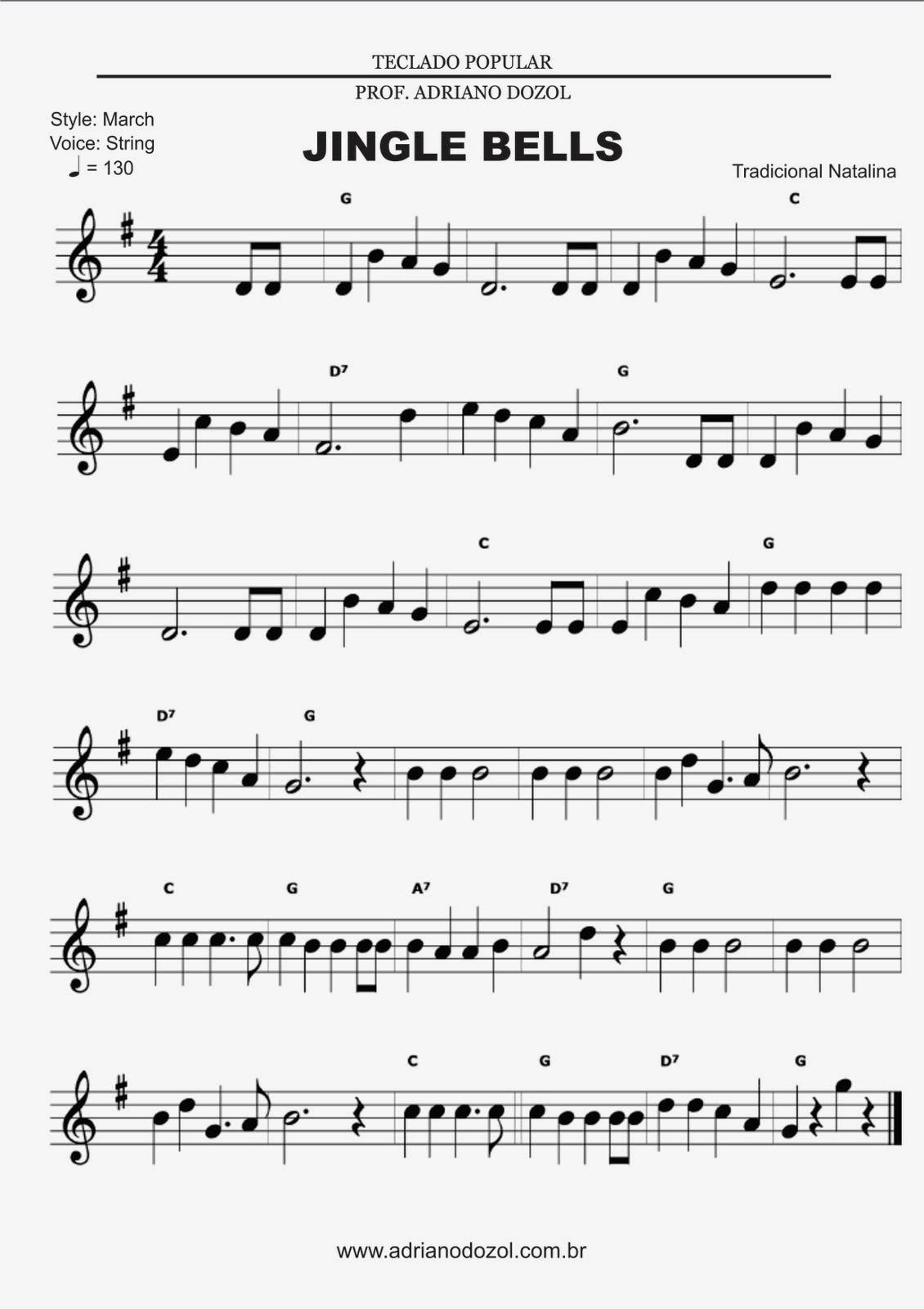 Partituras para piano Jingle Bells