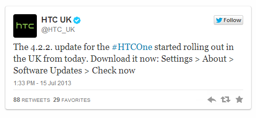 HTC One updated to Android 4.2.2 Jelly Bean in UK (unlocked, Orange, 3, Vodafone) and Europe, Asia to follow next week