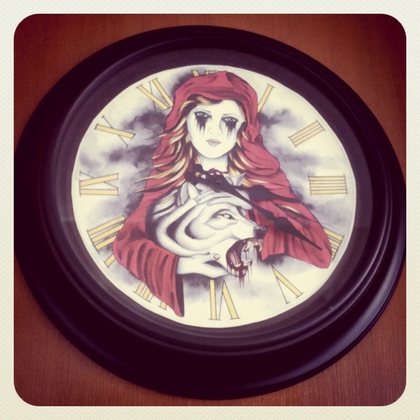 Recently I bought the Red Riding Hood print and placed it as the background 