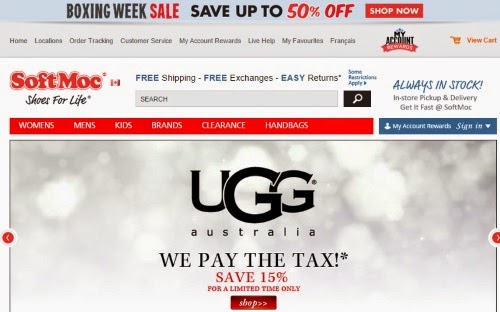 Canadian Daily Deals Softmoc Boxing Week Up To 50 Off 15 Off Ugg