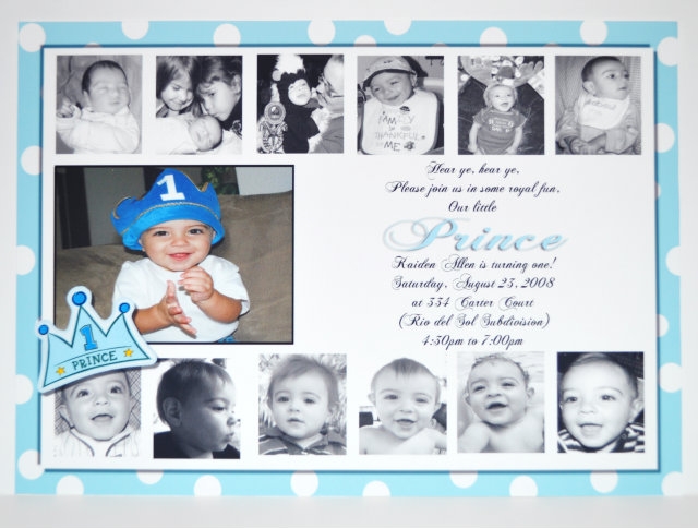 Boys Birthday Invitations 1st Birthday Prince Invitation