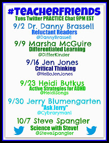 #TeacherFriends Twitter Chat PRACTICE: Guest List for September