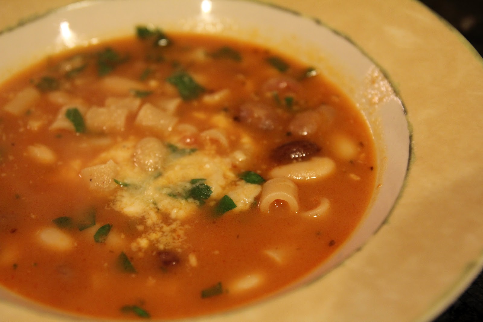 Calabrian Pasta e Fagioli with Vino Calabrese (Calabrian Wine