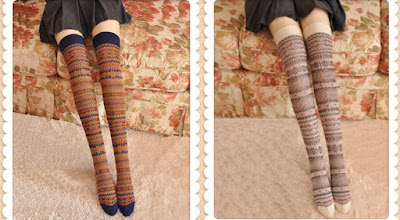 Cherry Tutu's Over the Knee Printed Socks at the cost US$9.90