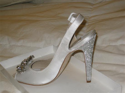 Wedding Shoes  Bling on Ivory Prom Shoes Bling Bling Heels
