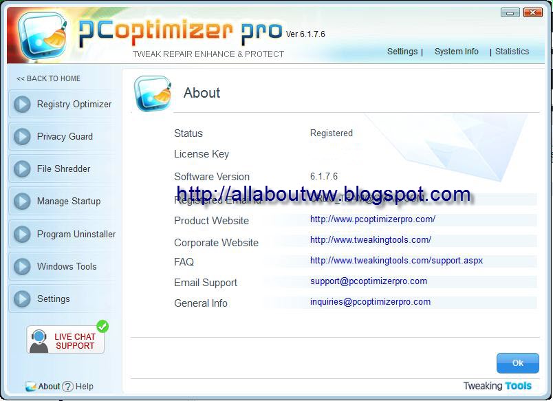 Free download licensing key for optimizer pro.