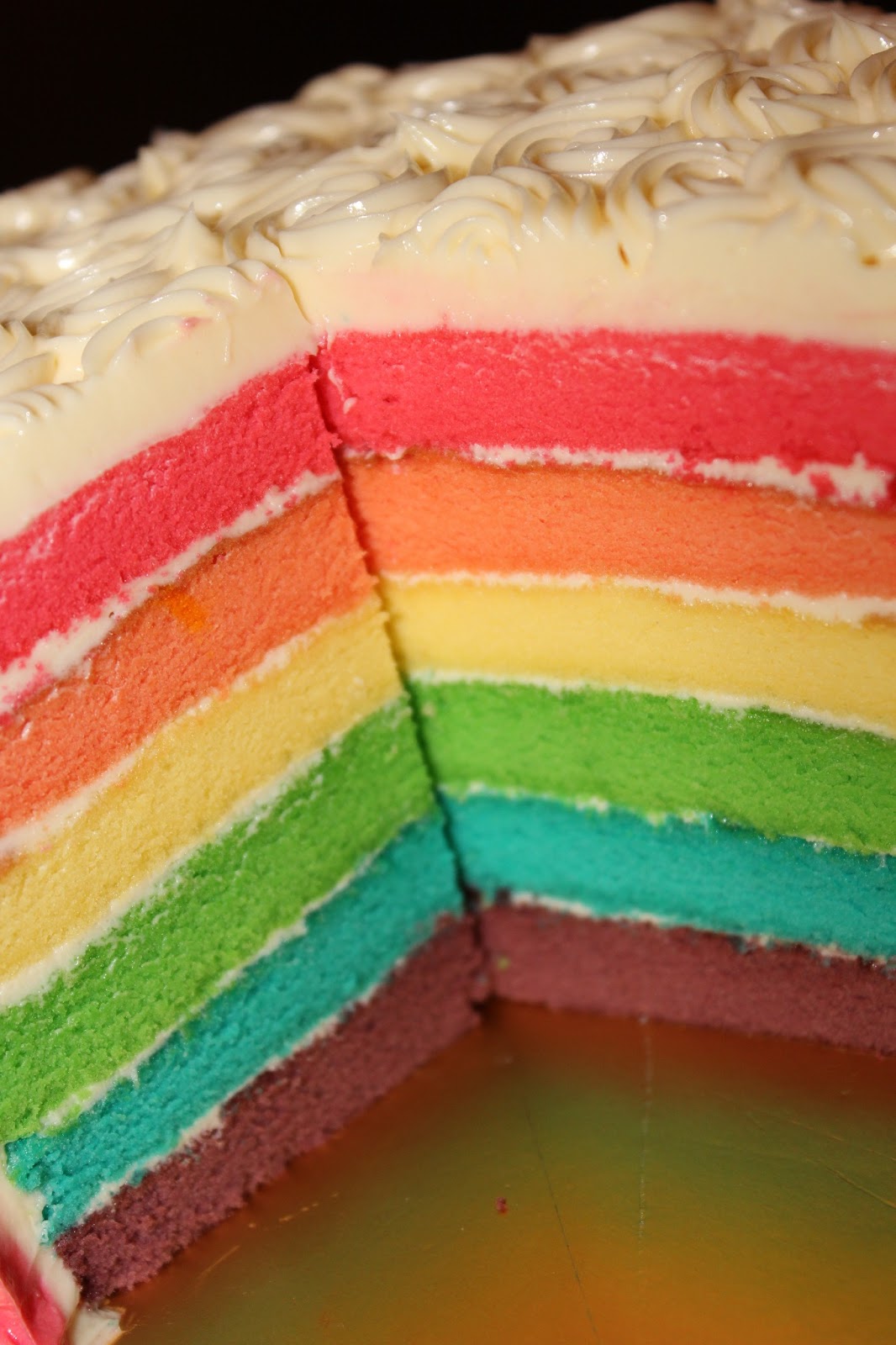 Bluepandacakes Rainbow Cake with Ombre Buttercream Frosting