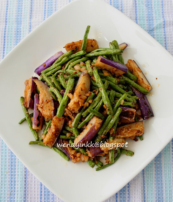 Table for 2.... or more Fragrant Fried Eggplant and Long beans Katrika (Tamil) Week 1