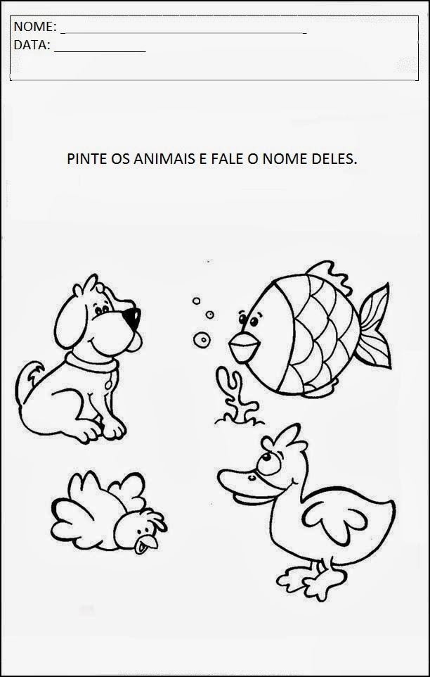 Projeto Animais - Pinte os animais Projeto Animais - Pinte os animais