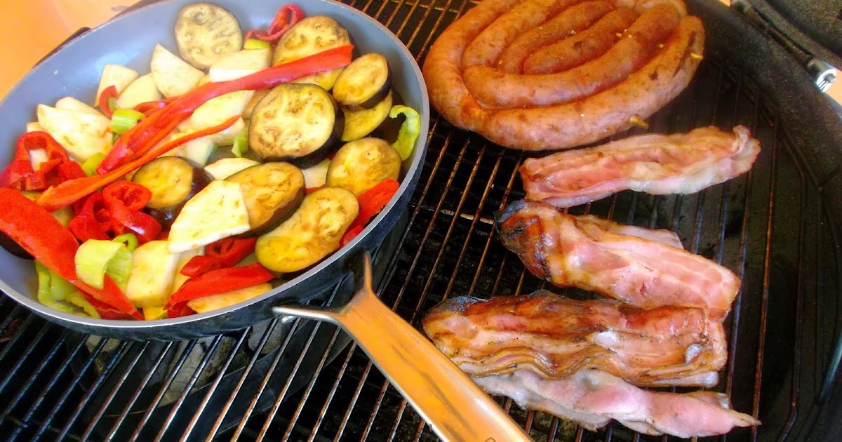 BBQ Sausage With Bacon And Veggies.