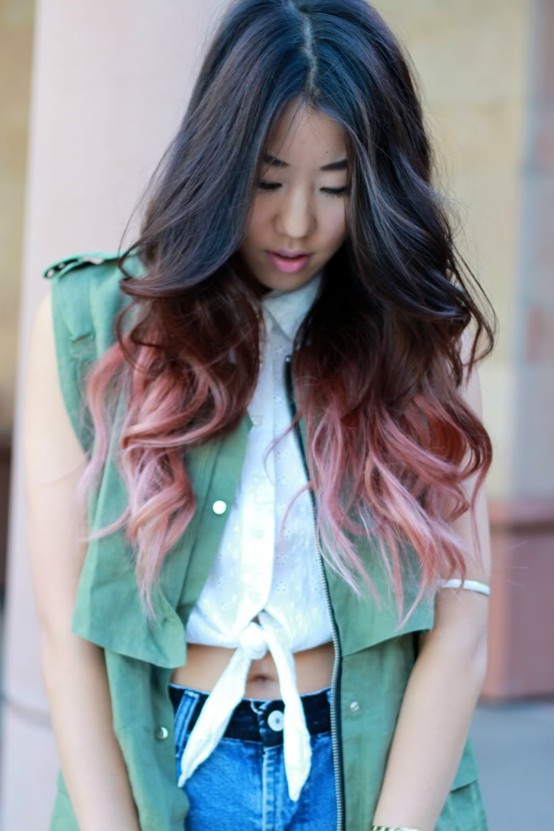 Pink ombre hair