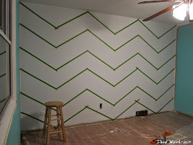 how to paint a zig zag wall, chevron, easy design