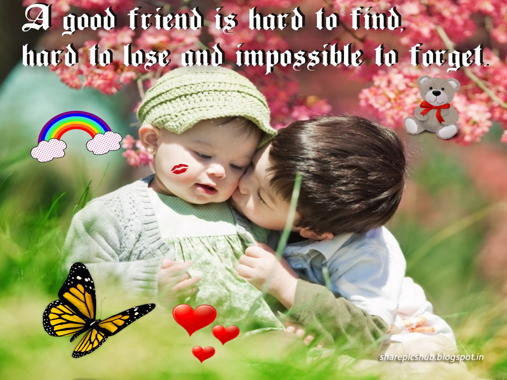 Hard to Find | Cute Kids Friendship Quote Wallpaper For Girlfriend ...