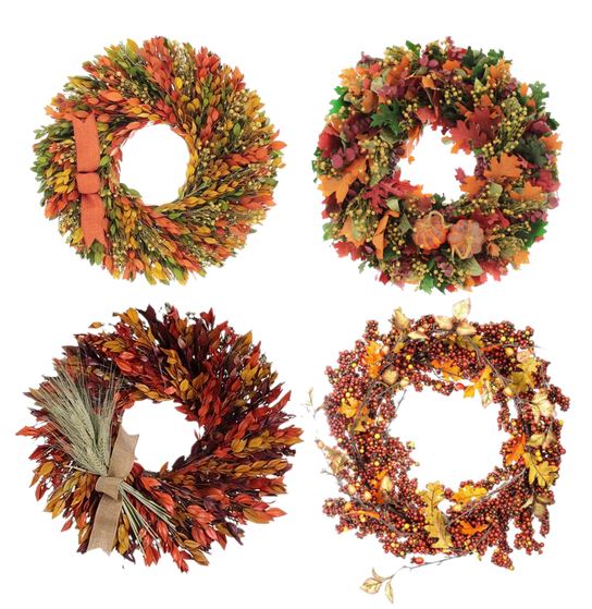 Love this round-up of 25 budget friendly fall wreaths