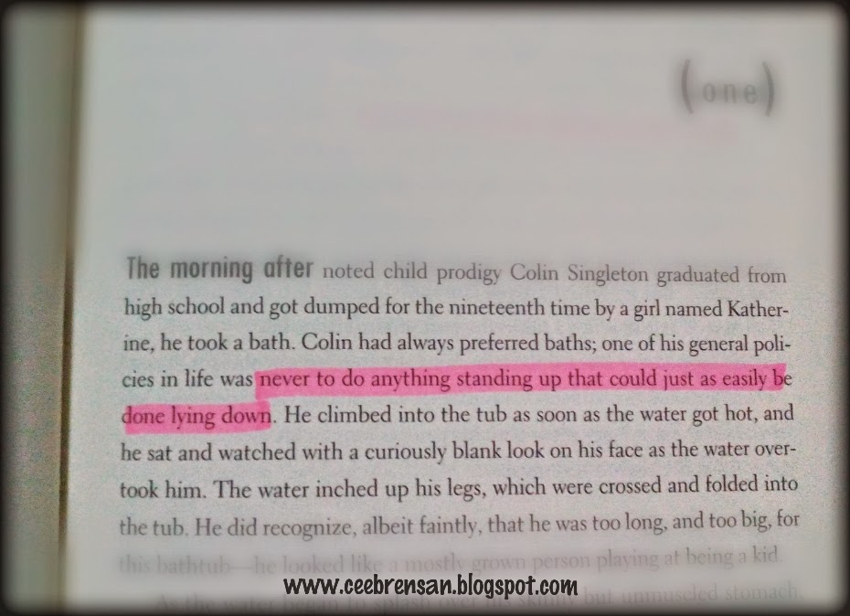 Cee Brensan Quotes From An Abundance Of Katherines By John Green