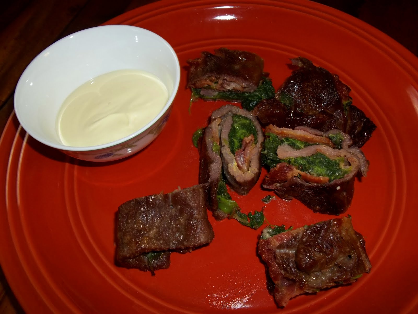 TastyTalkWithAmy Steak & Spinach Pinwheels w/Mock Hollandaise Sauce