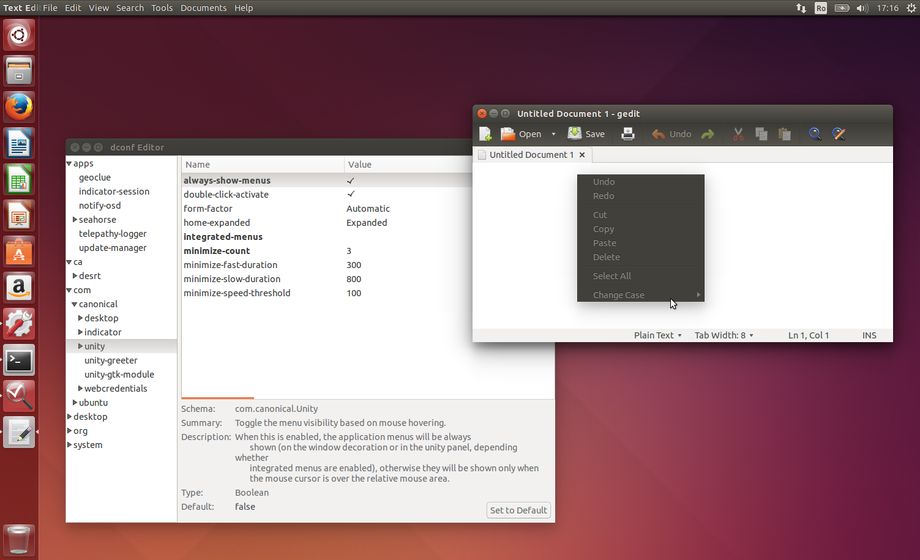 Ubuntu 15.04 Vivid - menu nel pannello sempre visibile