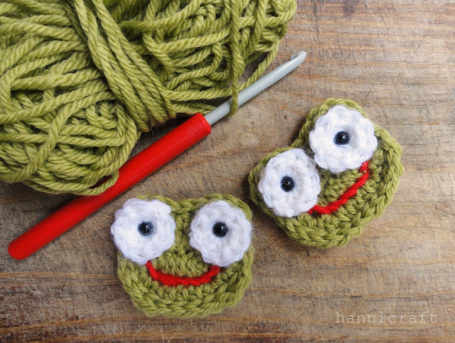 Crochet frog crochet applique cotton appliques woodland