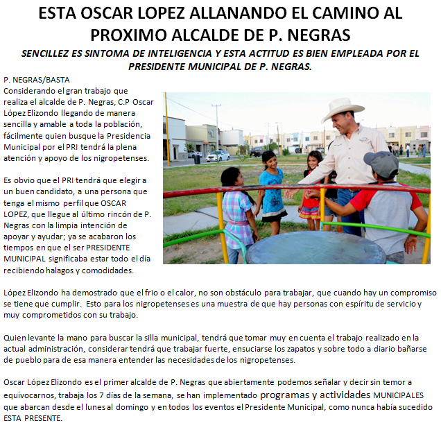 Oscar Lopez Allanando El Camino