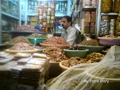 Pickle and churan shop in the market of Haridwar