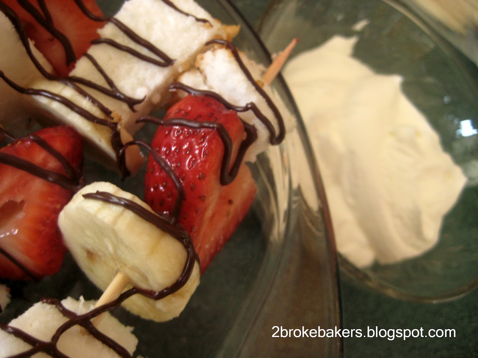 2 Broke Bakers Strawberry Banana Angel Food Cake Kabobs