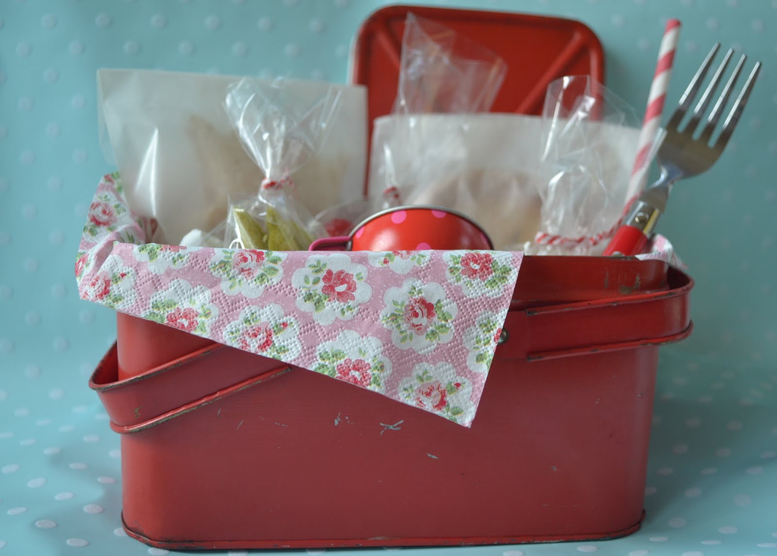 Three Pixie Lane Vintage Tin Lunch Box