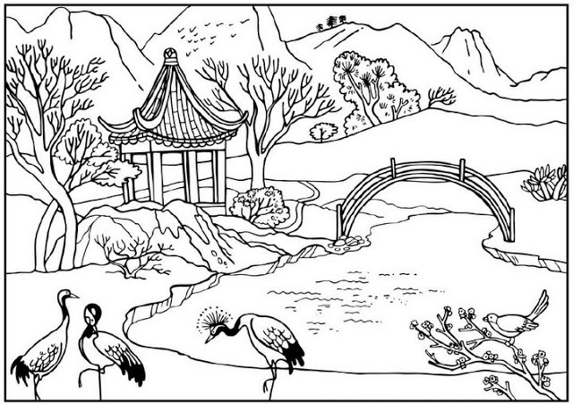 Figuras de paisagens naturais para colorir - Imagui